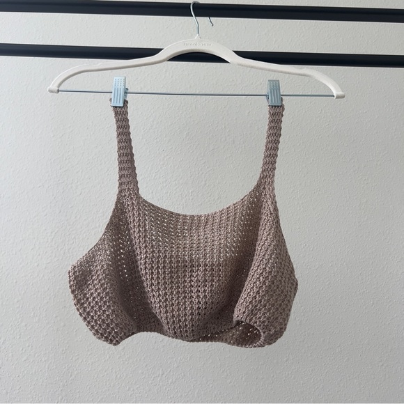 Crochet cover up set, never used 
Brand: She in 
Size: Small 
Color: Beige/Khaki - Picture 3 of 4